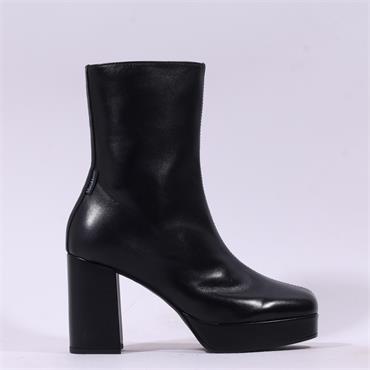 Marco Moreo Doha Platform Heel AnkleBoot - Black Leather